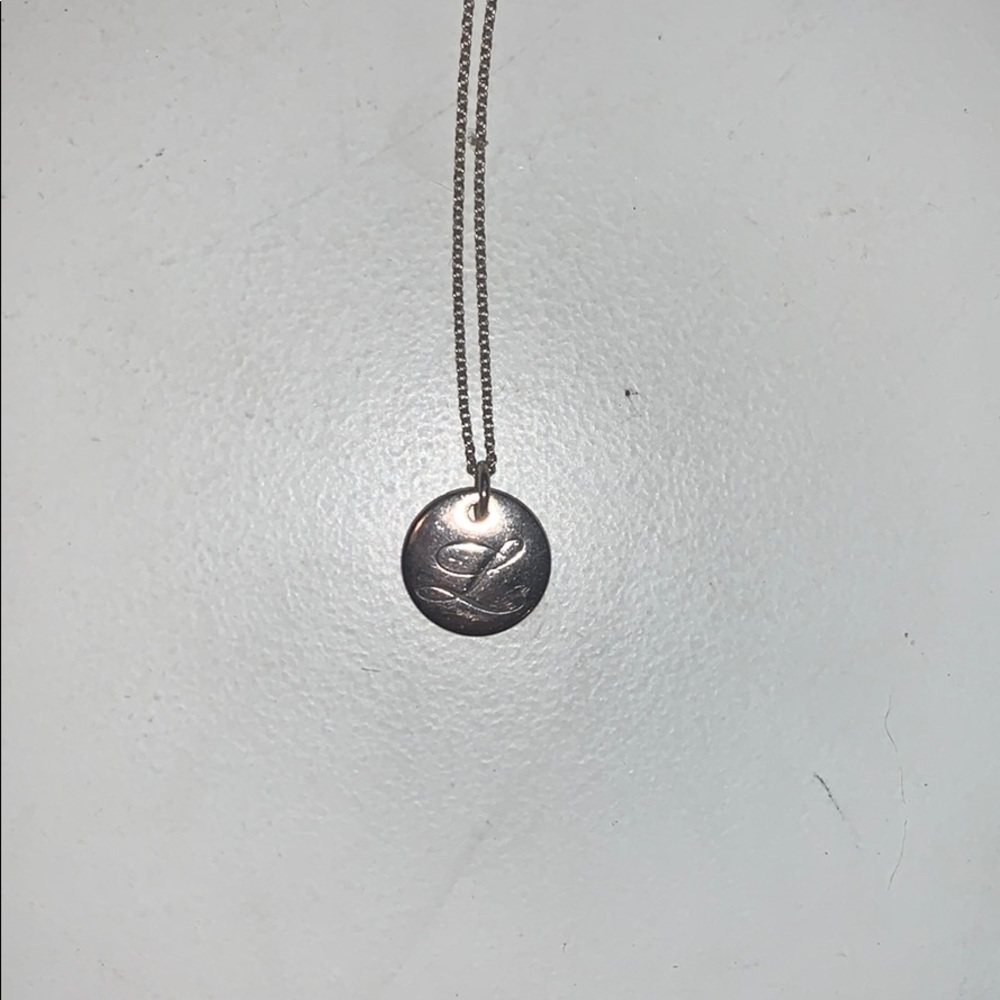 Tiffany & Co script L necklace